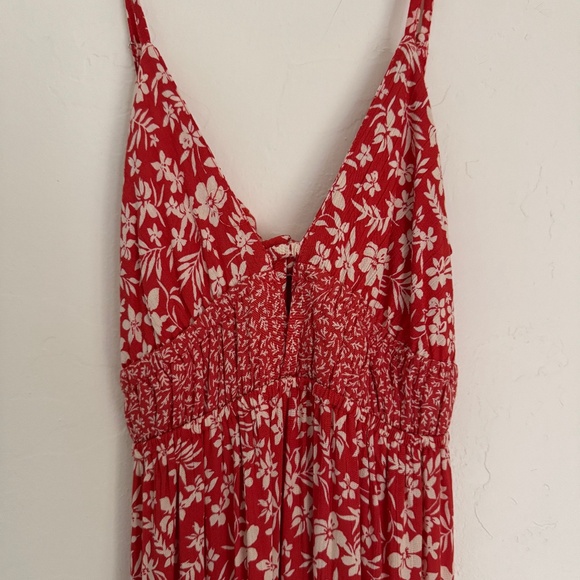 Angie Red & White Floral Open-Back Sundress | Size M - Picture 1 of 7